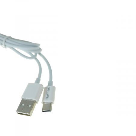 Cablu prevazut cu conectori USB tata si USB tip C, Jellico B1, 3.1A, lungime 1m, alb [4]