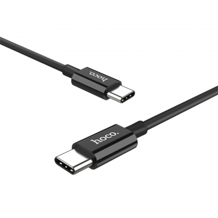 Cablu prevazut cu conectori USB tip C tata la USB tip C tata, Hoco X23 Skilled, 3A, lungime 1m, negru [1]