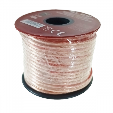 Fara conectori - Cablu profesional audio pentru difuzoare, Blow 11962, 2x2,5mm, lungime 10m, transparent