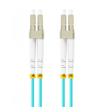 Cabluri Fibra Optica - Cablu retea fibra optica cu lungime 1 m si conectori LC/UPC-LC/UPC, Lanberg Z32327, MM, DUPLEX 3.0MM OM3 50/125 LSZH, albastru