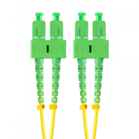 Cabluri Fibra Optica - Cablu retea fibra optica cu lungime 1 m si conectori SC/APC-SC/APC, Lanberg Z43092, SM, DUPLEX 3.0MM G657A1 LSZH, galben