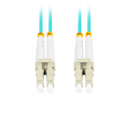 Cablu retea fibra optica cu lungime 2 m si conectori LC/UPC-LC/UPC, Lanberg Z32328, MM, DUPLEX 3.0MM OM3 50/125 LSZH, albastru [3]
