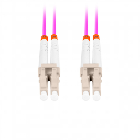 Cablu retea fibra optica cu lungime 2 m si conectori LC/UPC-LC/UPC, Lanberg Z32332, MM, DUPLEX 3.0MM OM4 50/125 LSZH, violet [4]