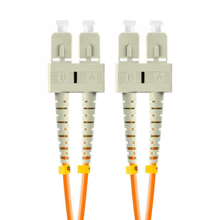 Cabluri Fibra Optica - Cablu retea fibra optica cu lungime 2 m si conectori SC/UPC-SC/UPC, Lanberg Z43324, MM, DUPLEX 3.0MM OM2 50/125 LSZH, portocaliu