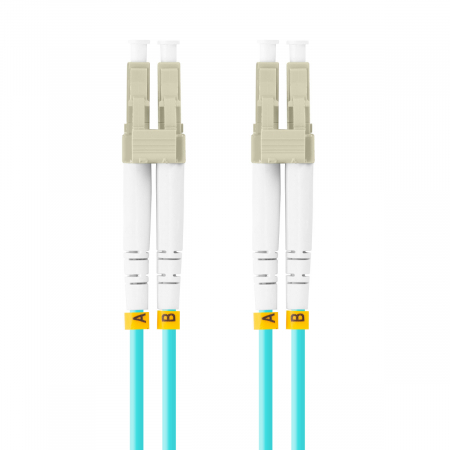 Cabluri Fibra Optica - Cablu retea fibra optica cu lungime 3 m si conectori LC/UPC-LC/UPC, Lanberg Z32329, MM, DUPLEX 3.0MM OM3 50/125 LSZH, albastru