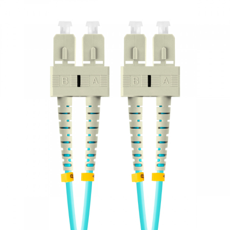 Cabluri Fibra Optica - Cablu retea fibra optica cu lungime 3 m si conectori SC/UPC-SC/UPC, Lanberg Z43328, MM, DUPLEX 3.0MM OM3 50/125 LSZH, albastru