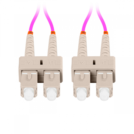 Cablu retea fibra optica cu lungime 5 m si conectori SC/UPC-SC/UPC, Lanberg Z43332, MM, DUPLEX 3.0MM OM4 50/125 LSZH, violet [1]