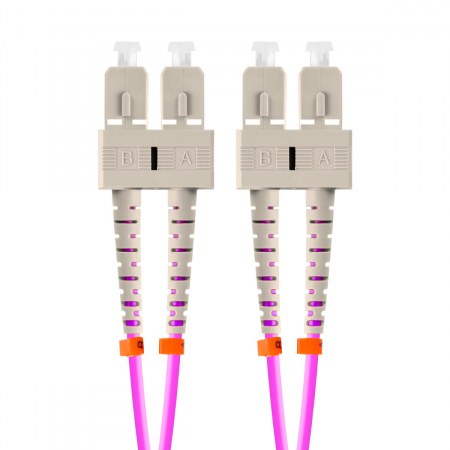 Cabluri Fibra Optica - Cablu retea fibra optica cu lungime 5 m si conectori SC/UPC-SC/UPC, Lanberg Z43332, MM, DUPLEX 3.0MM OM4 50/125 LSZH, violet