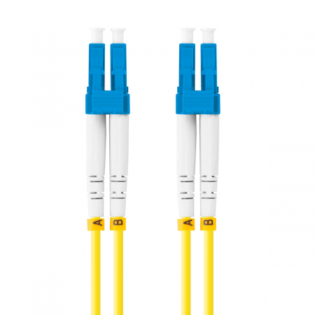 Cabluri Fibra Optica - Cablu retea fibra optica cu lungime 1 m si conectori LC/UPC-LC/UPC, Lanberg Z32292, SM, DUPLEX 3.0MM G657A1 LSZH, galben