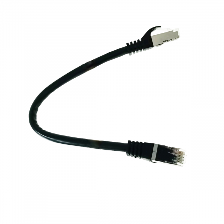 Cablu FTP tip patch - Cablu retea-patchcord CAT6 FTP, Lanberg 43618, 2 X RJ45, lungime 25cm, AWG26, 10Gb/s-250MHz, de legatura retea, ethernet, negru