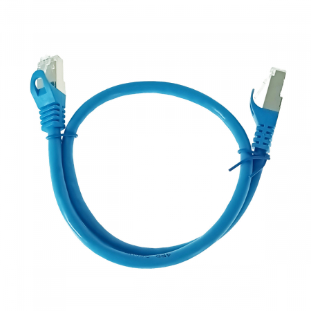 Cablu FTP tip patch - Cablu retea-patchcord CAT6 FTP, Lanberg 43631, 2 X RJ45, lungime 50cm, AWG26, 10Gb/s-250MHz, de legatura retea, ethernet, albastru