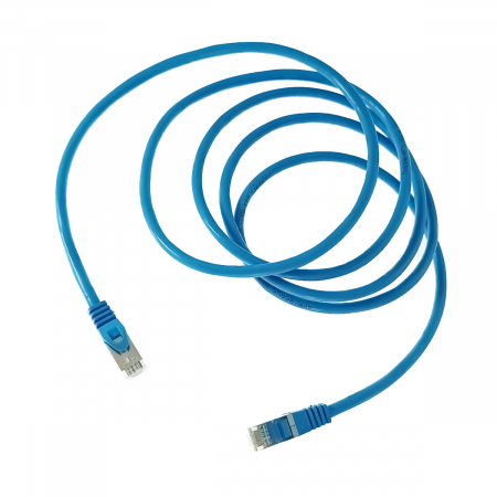 Cablu FTP tip patch - Cablu retea-patchcord CAT6 FTP, Lanberg 43634, 2 X RJ45, lungime 2m, AWG26, 10Gb/s-250MHz, de legatura retea, ethernet, albastru