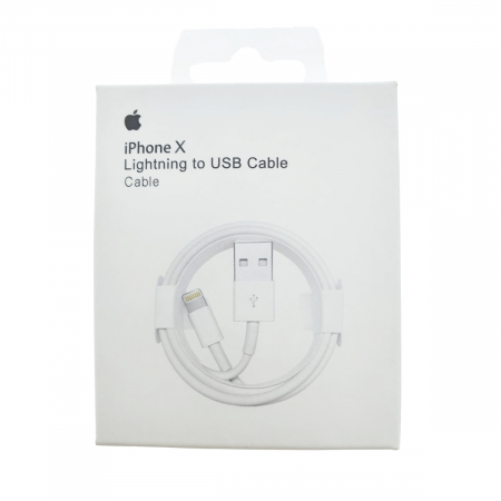Cablu tip Lightning la USB, pentru iPhoneX, Apple, A1480, 1m, alb, in blister, 1856 [4]