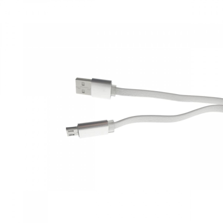 Cablu USB 2.0 la microUSB,80 cm, plat, cauciucat, alb [1]