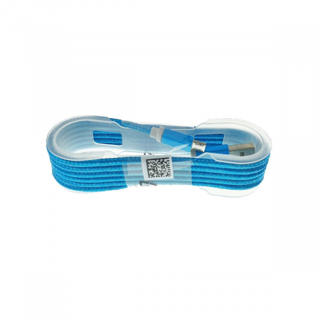 USB la microUSB - Cablu USB 2.0 la microUSB, invelis textil,130cm, albastru