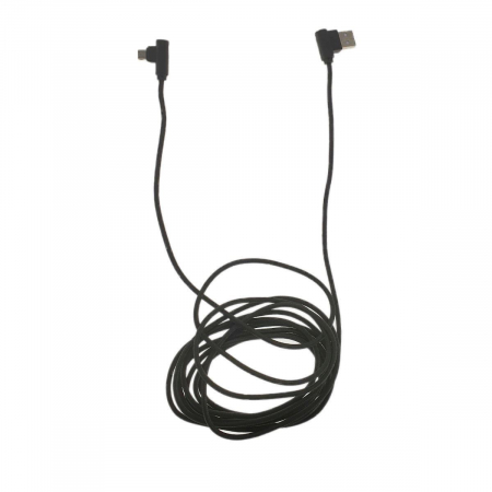 Cablu USB 2.0 la microUSB, unghi 90 grade la ambele capete, 300 cm lungime, invelis textil, negru [3]