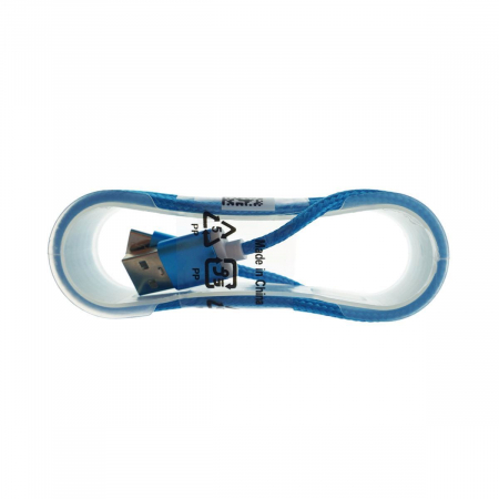 Cablu USB 2.0 la USB tip C, invelis textil, 120cm, albastru [3]