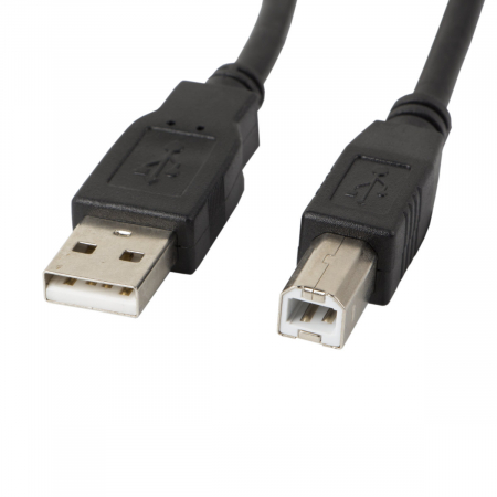 Cablu USB 2.0 pentru imprimanta, Lanberg 42867, lungime 50cm, USB-A tata la USB-B tata, negru [2]