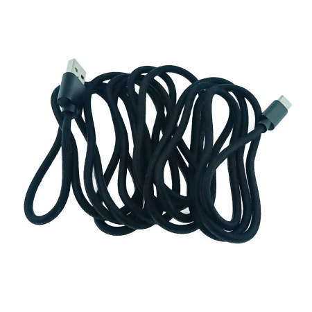 Cablu USB la USB tip C, 3 metri lungime, compatibil FastCharge, QuickCharge, SuperCharge si PD, invelis nailon impletit, negru [4]