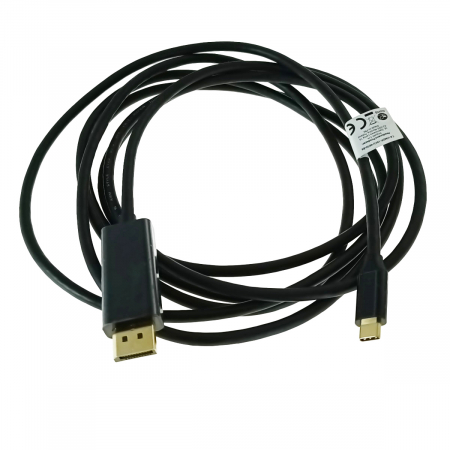 Cabluri transfer video - Cablu USB-C la DisplayPort, 3m, tata-tata, Lanberg 43682, HDR, DPCP 1.0, 4K-60Hz, negru