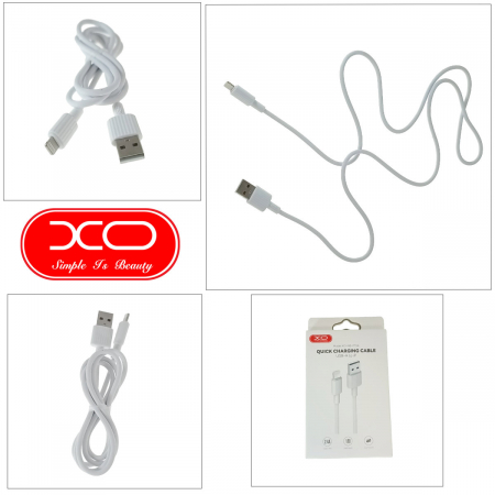 Cablu USB cu conector compatibil tip lightning, XO NB156, 2.4A, lungime 100 cm, in blister, alb [3]