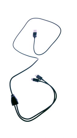 Cablu USB la 2 x microUSB, 1m Black, - HYB-7333 [2]