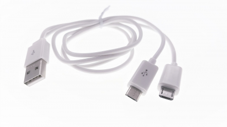 Cablu USB la 2 x microUSB, alb - HYB-7063 [1]