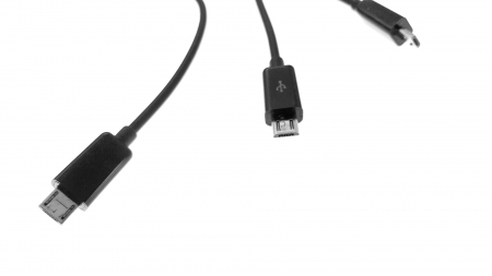 Cablu USB la 3 x microUSB, 1m Black - HYB-7329 [2]