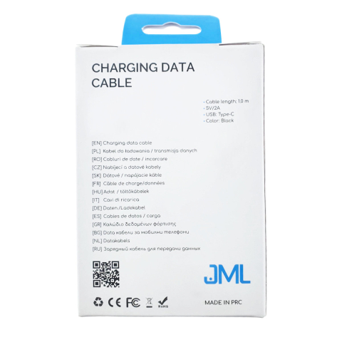 Cablu USB la USB-C, 1m, 2A, pentru Incarcare Rapida si Transfer Date, Negru JML-25948 [4]