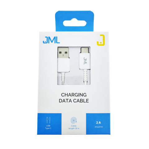Cablu USB la USB-C, 1m, 2A, pentru Incarcare si Transfer Date, Alb JML-25949 [3]