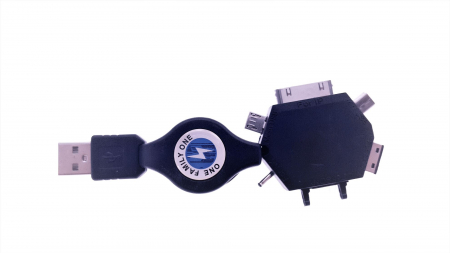Cabluri USB 2.0 - Kit cablu USB retractabil cu adaptor multifunctional 6 in 1