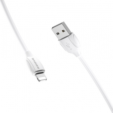 Cablu USB tata si conector compatibil lightning tata, Borofone BX19 Benefit, lungime 1m, alb [1]