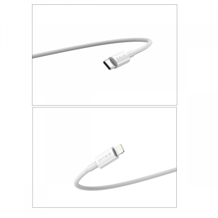 Cablu USB Tip C tata la conector tip lightning, JELLICO B1, PD 20W, lungime 100 cm, Alb [1]