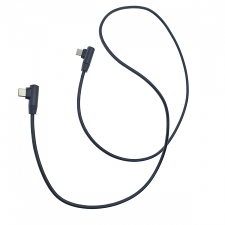 USB la TYPE-C - Cablu USB tip C tata la USB tip C tata, in unghi de 90 grade la ambele capete, 100 cm, Revolution 112, interfata USB 2.0, carcasa aluminiu, negru