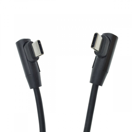 Cablu USB tip C tata la USB tip C tata, in unghi de 90 grade la ambele capete, 100 cm, Revolution 112, interfata USB 2.0, carcasa aluminiu, negru [1]