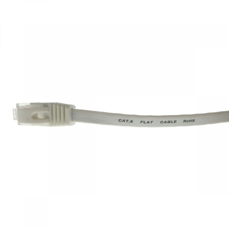 Cablu UTP cat.6, mufat 2xRJ45, lungime 10m, plat, de legatura retea, ethernet, alb [4]