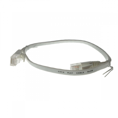 Cablu UTP tip patch - Cablu UTP cat.6, mufat 2xRJ45, lungime 1m, plat, de legatura retea, ethernet, alb