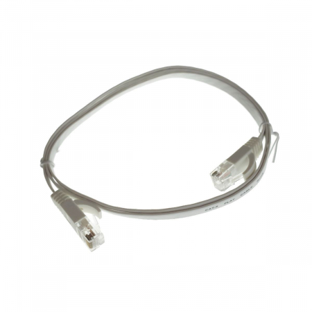 Cablu UTP cat.6, mufat 2xRJ45, lungime 1m, plat, de legatura retea, ethernet, alb [1]