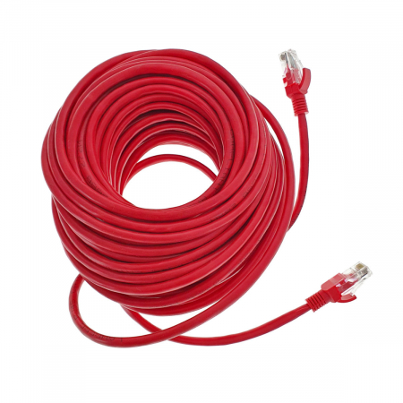 Cablu UTP, Lanberg 40686, cat 5e, mufat 2xRJ45, lungime 15m, AWG 26, 100 MHz, de legatura retea, ethernet, rosu [3]