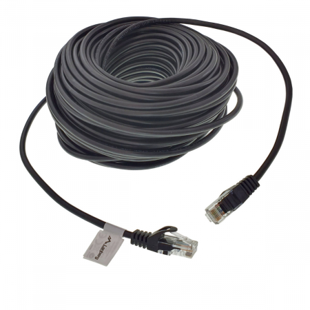 Cablu UTP tip patch - Cablu UTP, Lanberg 42785, cat 5e, mufat 2xRJ45, lungime 30m, AWG 26, 100 MHz, de legatura retea, ethernet, negru