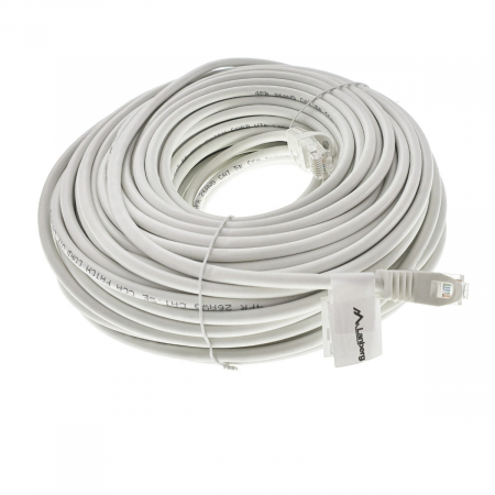 Cablu UTP, Lanberg 42787, cat.5e, mufat 2xRJ45, lungime 30m, AWG 26, 100 MHz, de legatura retea, ethernet, alb [1]