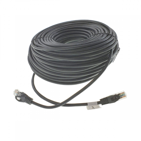 Cablu UTP tip patch - Cablu UTP, Lanberg 42809, cat.5e, mufat 2xRJ45, lungime 50m, AWG 26, 100 MHz, de legatura retea, ethernet, negru