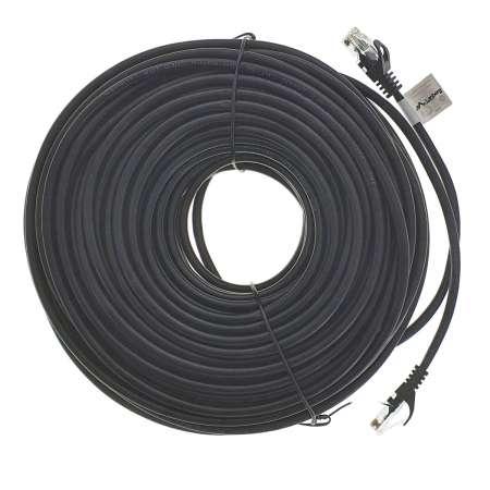 Cablu UTP, Lanberg 42809, cat.5e, mufat 2xRJ45, lungime 50m, AWG 26, 100 MHz, de legatura retea, ethernet, negru [4]