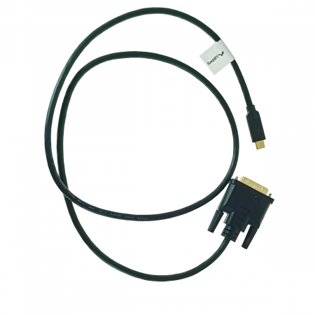 Cabluri transfer video - Cablu video USB-C la DVI-D 24+1 pini, 1m, tata-tata, dual link, HDR, Lanberg 43684, 4K-60Hz, negru