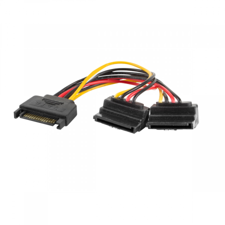 Cablu de conectare, Lanberg, SATA tata -> SATA mama 90'' x2, 0.15 m [1]