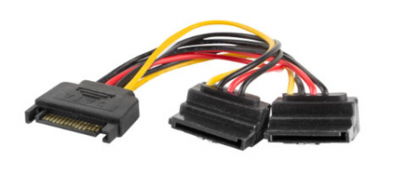 Cablu de conectare, Lanberg, SATA tata -> SATA mama 90'' x2, 0.15 m [2]
