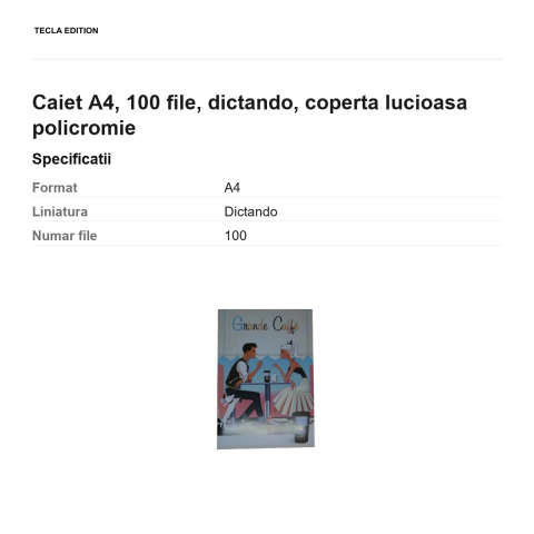 Caiet A4, 100 file, dictando, coperta lucioasa policromie [2]