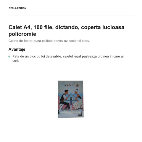 Caiet A4, 100 file, dictando, coperta lucioasa policromie [1]