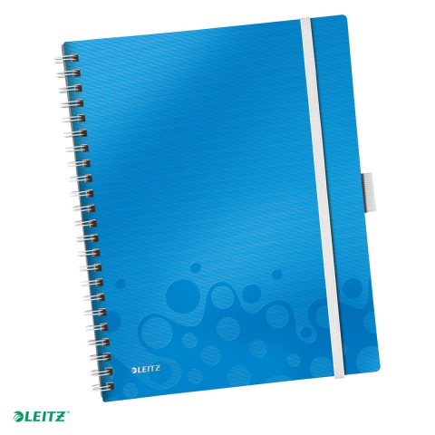 Caiete - Caiet birou spira A4 aritmetica coperta PP be mobile Leitz Wow, carton 80 g/mp, 80 file, albastru