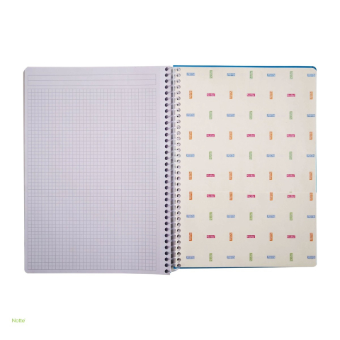 Caiet cu spira Notte C5 cu 4 subiecte, 120 file, dictando, 70 g/mp, coperta cartonata, 162x229 mm, multicolor [4]